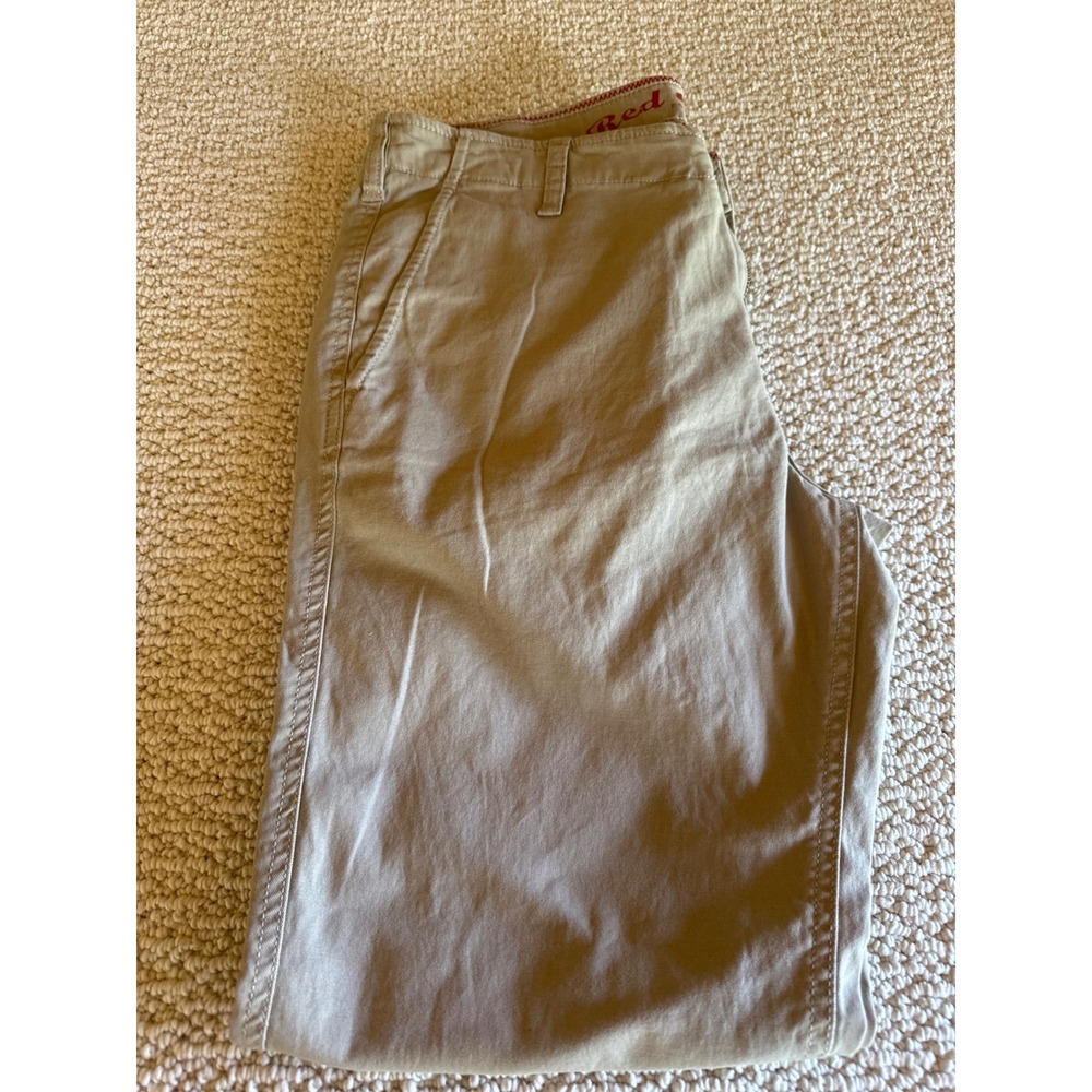 Red Camel Slim Chino Khaki Tan 34x30 Mens Casual Workwear Flat Front‎ Trousers